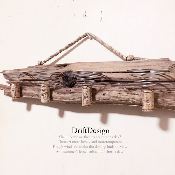 ～Drift Design～　味わい流木の組み合わせ多用途４連コルクホルダー　エアプランツ　造花　インテリア 3枚目の画像