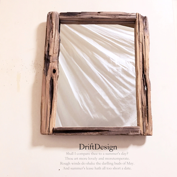 ～Drift Design～　味わい流木板のお洒落な組み合わせインテリアミラー　鏡　アンティーク　ヴィンテージ 3枚目の画像