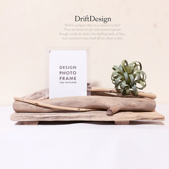～Drift Design～　キレイめ流木と造花のお洒落なデザインフォトスタンド　フォトフレーム　写真立て　インテリア 4枚目の画像