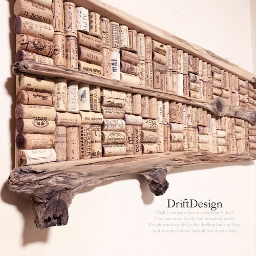 トールペイント作品　花柄木製壁掛け収納 コルクボード他　3点 Drift Design〜 味わい流木のお洒落な大型壁掛けデザインボード