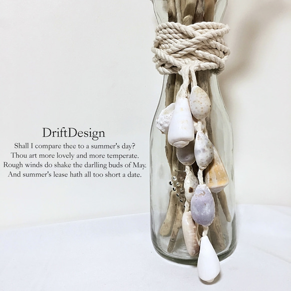 ～Drift Design～　流木のお洒落な貝殻の瓶飾り　西海岸　インテリア 2枚目の画像