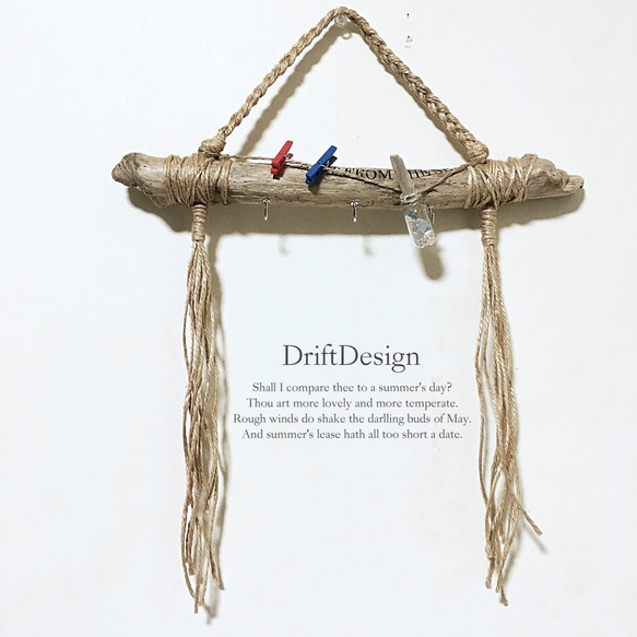 ～Drift Design～　流木のフォトハンガー付きキーフック　ブルックリン　インテリア 3枚目の画像