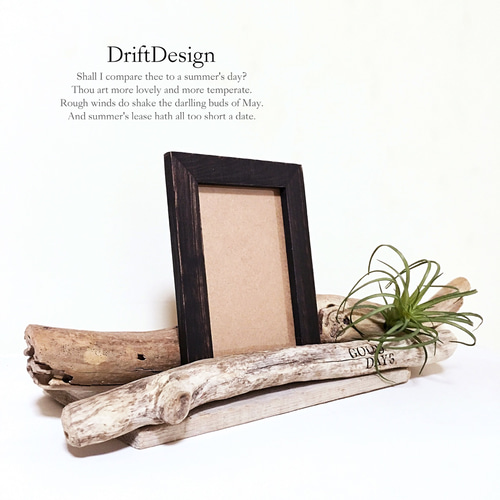 Drift Design～ 流木と造花のお洒落な写真立て ロンハーマン フォト