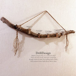 ～Drift Design～　大きめ味わい流木のお洒落な多用途５連コルクホルダー　エアプランツ　造花 4枚目の画像