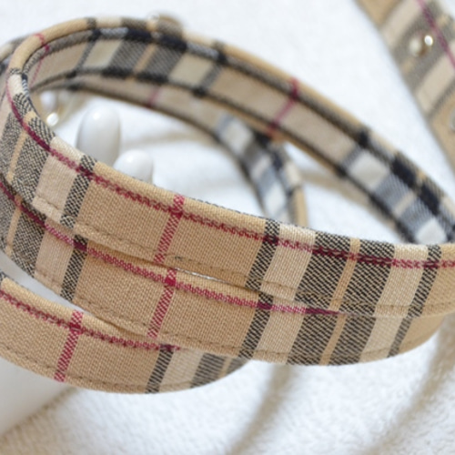 犬用リード＊バーバリー風チェック ベージュ＊ リード・首輪 きら