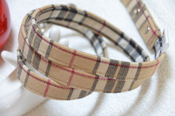 犬用リード＊バーバリー風チェック ベージュ＊ リード・首輪 きら