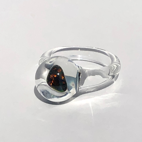 ガラスの小宇宙　レインボーオパール　リング　No.2039 321053ab387cbd1f51042b8e70b430