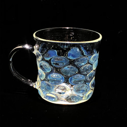 耐熱ガラス　水玉マグカップ Light Blue 4枚目の画像