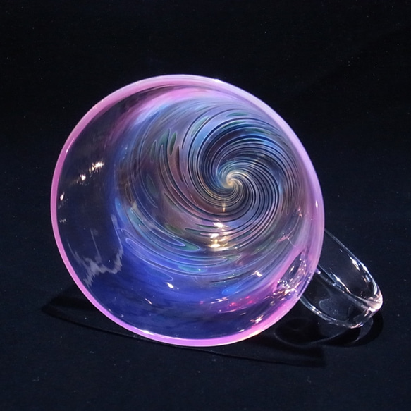 耐熱ガラス 渦マグカップ(insidiout)ピンク 5枚目の画像