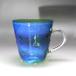 耐熱ガラス　銀河マグカップ  green 1枚目の画像