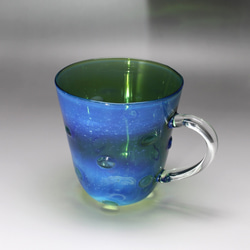 耐熱ガラス　銀河マグカップ  green 2枚目の画像
