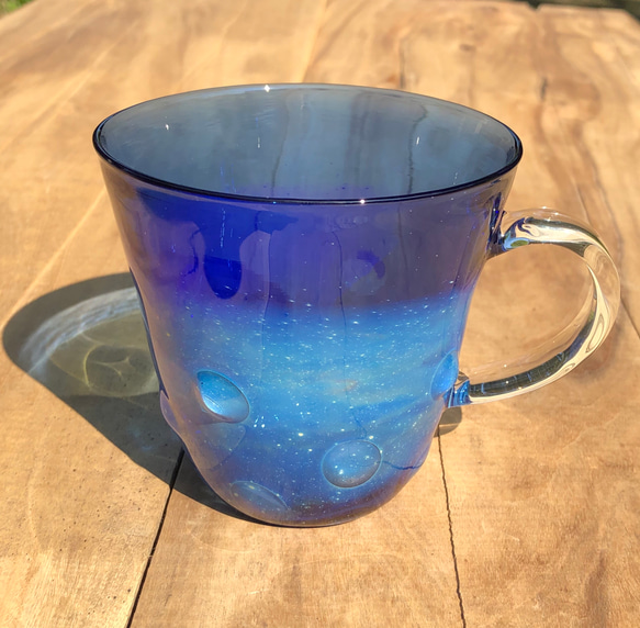 耐熱ガラス　銀河マグカップ  blue 5枚目の画像