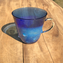 耐熱ガラス　銀河マグカップ  blue 6枚目の画像