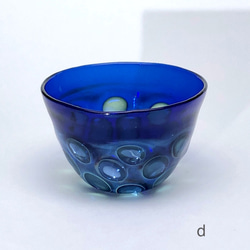耐熱ガラス　水玉ぐい呑 blue 8枚目の画像