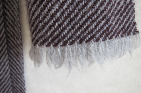 アルパカ・ウ－ル手織りマフラ－ 3枚目の画像