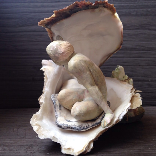 石粉粘土製 石巻狐崎浜産牡蠣 「再生」シリーズ九代目 立体・オブジェ