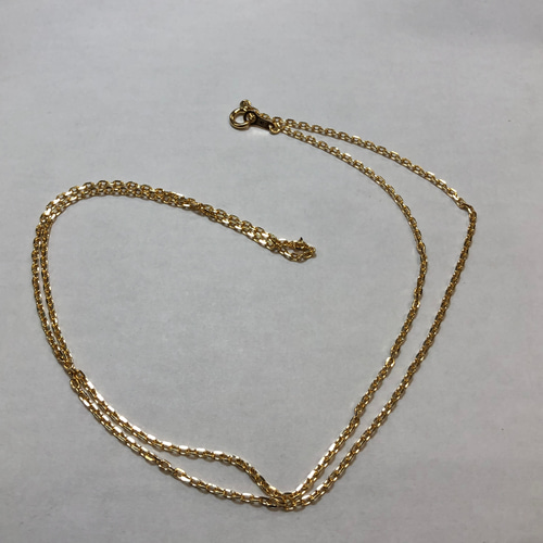 K18イエローゴールド 1.5mm幅 カットアズキネックレス 18金 角 K18イエローゴールド 1.5mm幅 カットアズキネックレス 18金 角