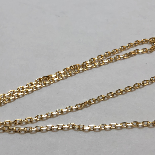 K18イエローゴールド 1.5mm幅 カットアズキネックレス 18金 角 K18イエローゴールド 1.5mm幅 カットアズキネックレス 18金 角