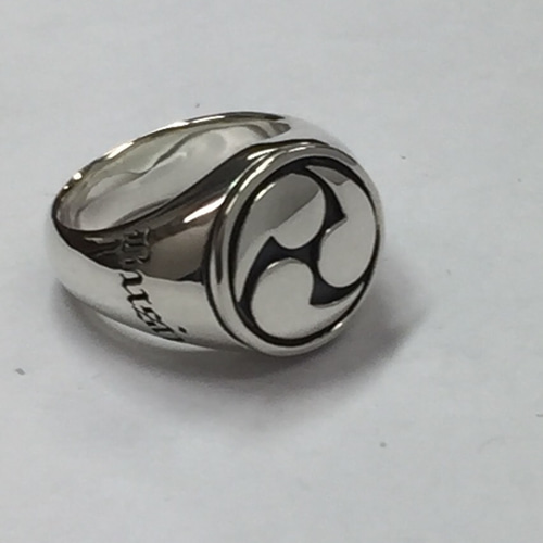 シルバー925 三つ巴リング シルバーアクセサリー 家紋 武神紋 指輪