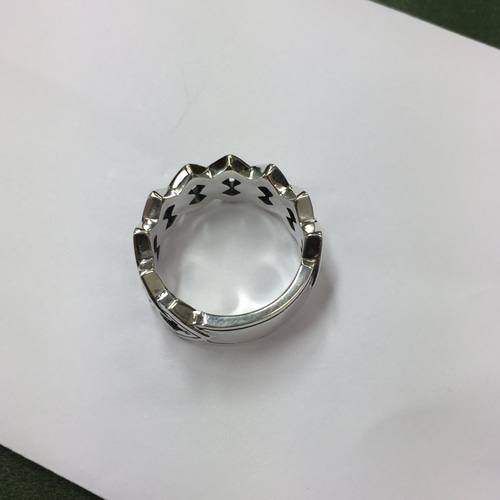 和柄　リング 指輪 メンズ シルバー 和mixture ring 幅10mm 菊紋 八咫烏 金鎚