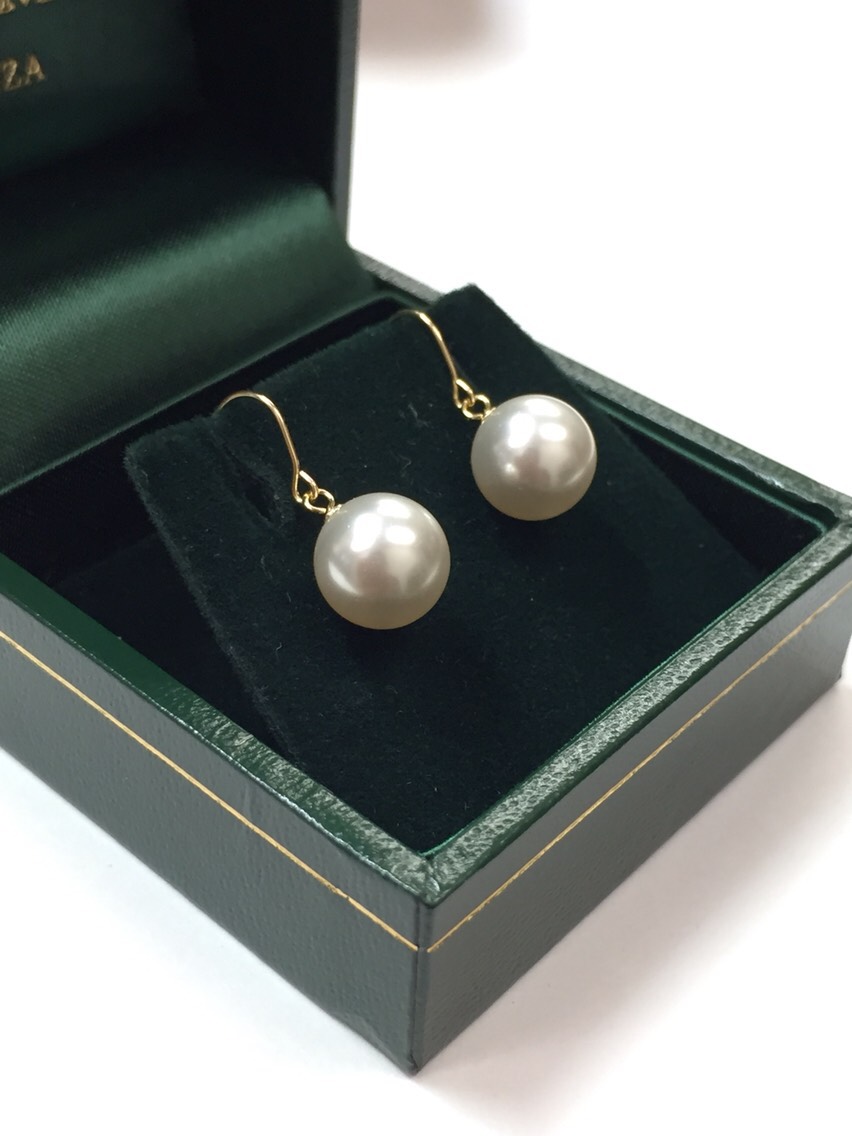 K18 クリスタルパール ピアス フックピアス 真珠 18金ピアス 冠婚葬祭