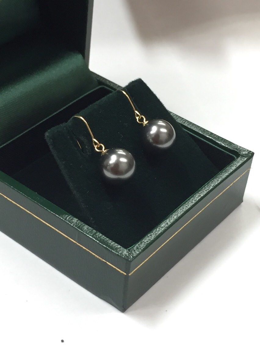 K18 クリスタルパールピアス フックピアス 真珠 18金ピアス 冠婚葬祭