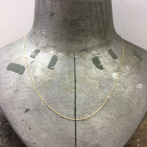 K18イエローゴールド スクリューネックレス 50cm 新品 本物 18金