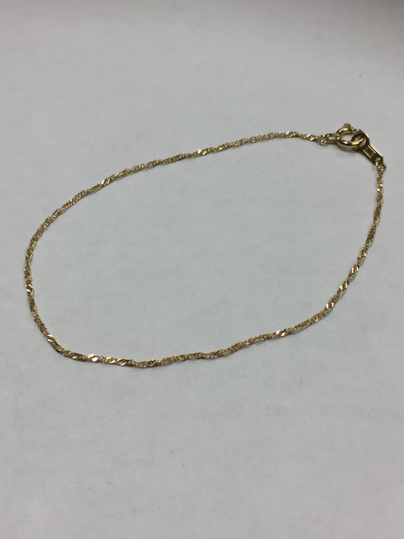 K18イエローゴールド スクリュー ブレスレット16cm 18金 レディースM  