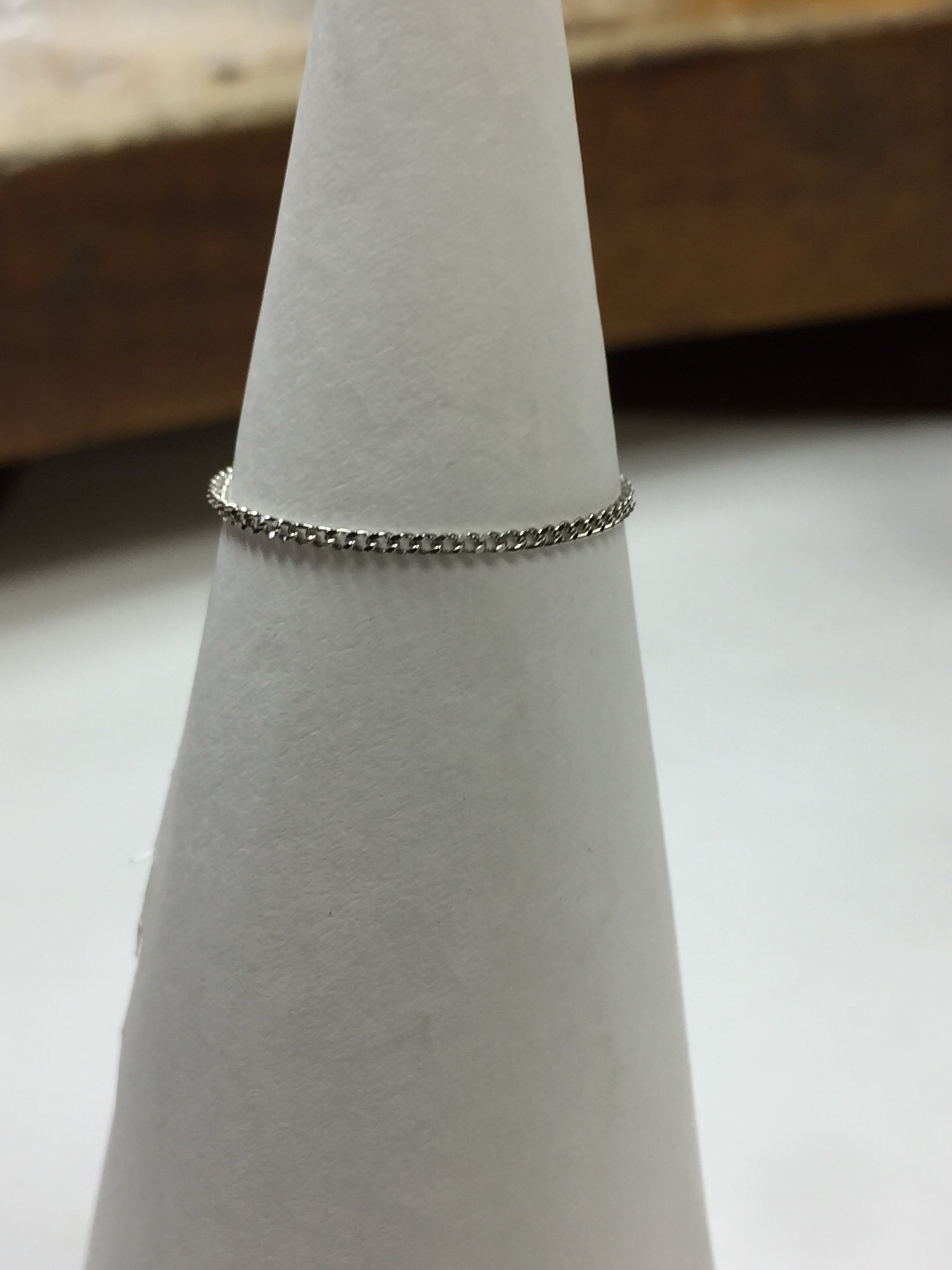 Pt850  プラチナ 1ミリ幅喜平 チェーンリング 指輪 レディース