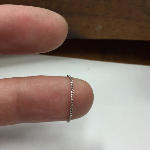 Pt850 プラチナ 1mm幅喜平 チェーンリング 極細リング 指輪 Pt850 プラチナ 1ミリ幅喜平 チェーンリング 指輪 レディース 指輪