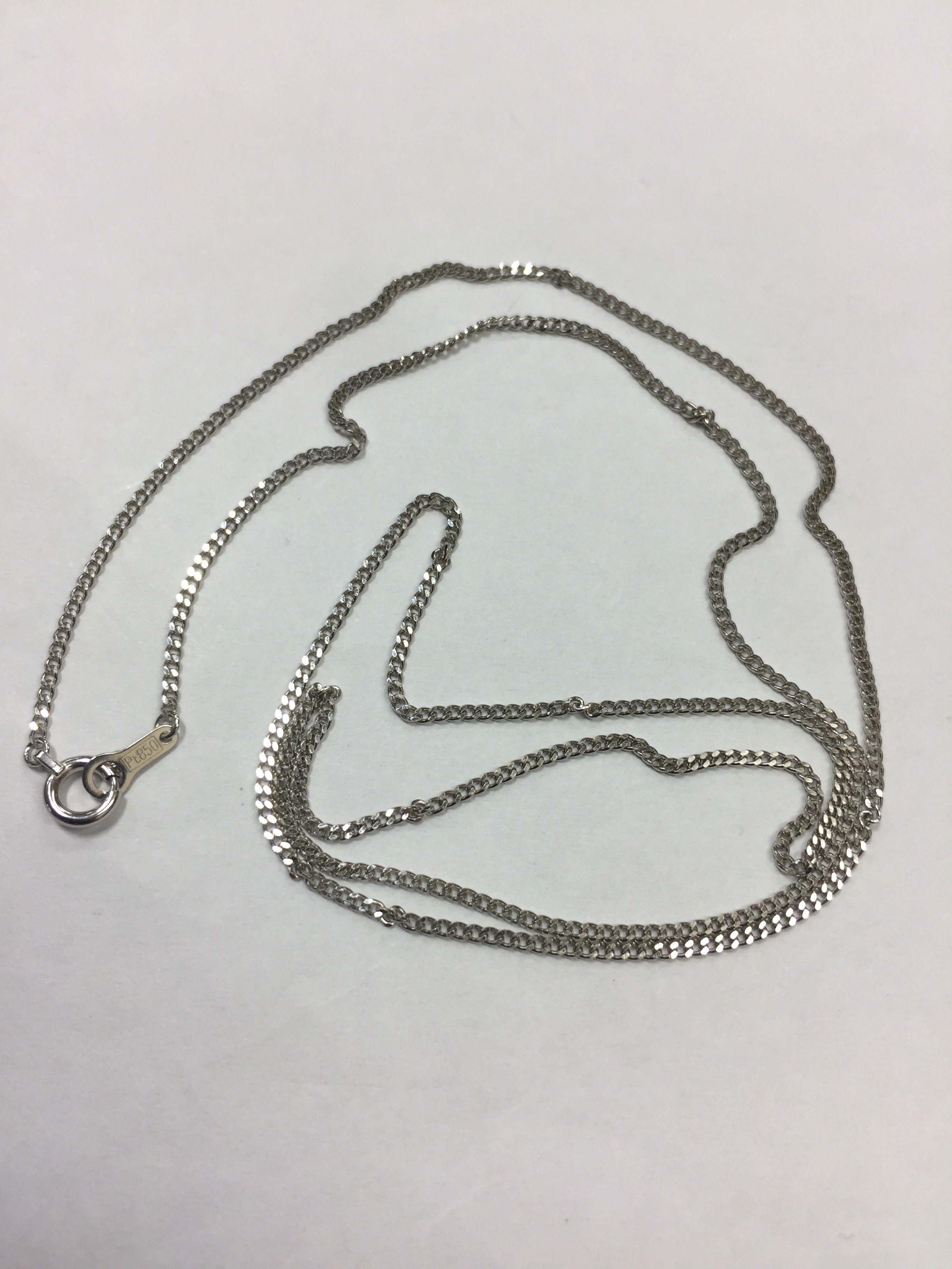 Pt850 プラチナネックレス 幅1.2ミリ 40cm 喜平ネックレス