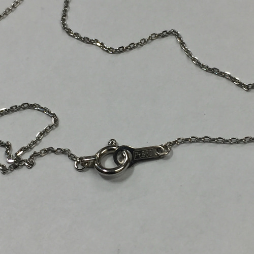 Pt850 プラチナネックレス 40cm カットあずきネックレス 新品  