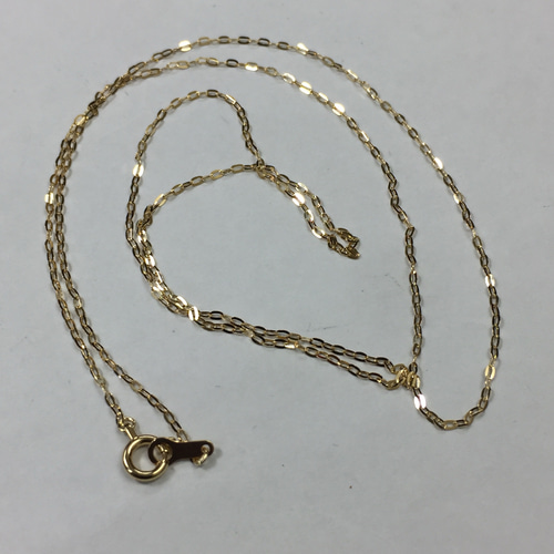 K18イエローゴールド 45cm 平小豆ネックレス 本物 18金 レディース