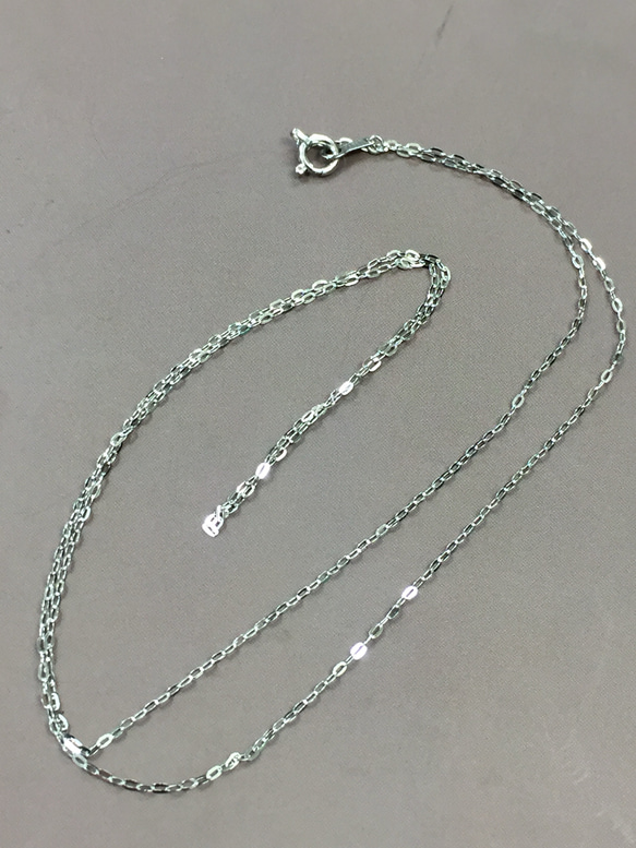 Pt850 プラチナ 40cm 平小豆ネックレス 本物 シンプル レディース 