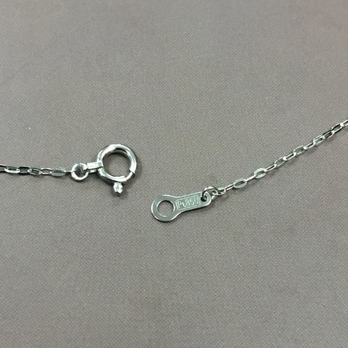 Pt850 プラチナ 50cm 平小豆ネックレス 本物 シンプル レディース  