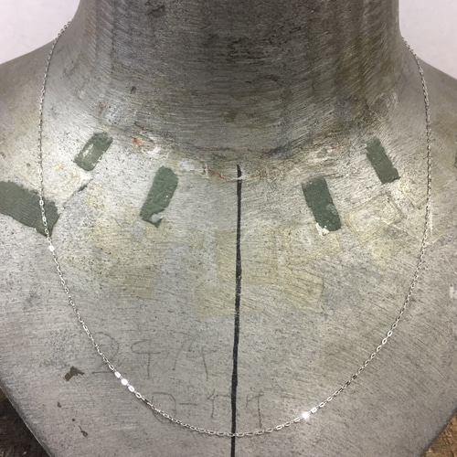 Pt850 プラチナ 50cm 平小豆ネックレス 本物 シンプル レディース