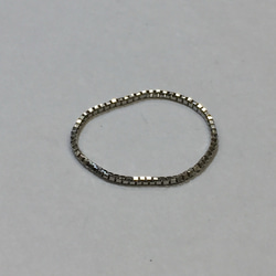 Pt850 プラチナ ベネチアン チェーンリング  華奢リング 指輪 レディース 2枚目の画像