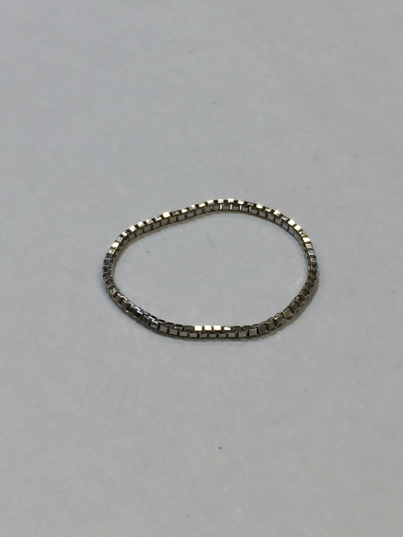 Pt850 プラチナ ベネチアン チェーンリング  華奢リング 指輪 レディース 2枚目の画像