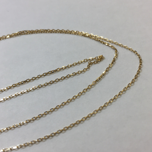 K18 18金ネックレス 40cm カットあずきネックレス 新品レディース