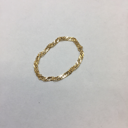 K18イエローゴールド 1.5mm幅スクリュー チェーンリング 指輪 K18YG