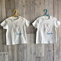 アニバーサリー刺繍Tシャツ　３歳　名入れ 7枚目の画像