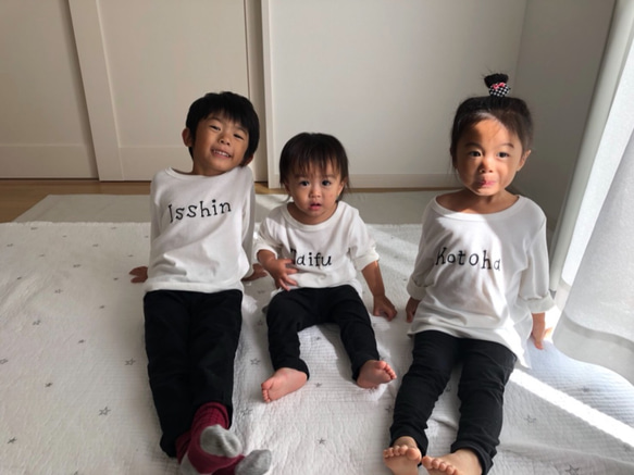 長袖（110〜）name刺繍Tシャツ 1枚目の画像