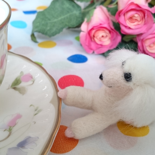 おて♪ラムクリップスタイルのプードル 羊毛フェルト whitehunter