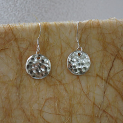 質感系列沖敲純銀耳環 #1 sterling silver earrings 手作飾品 handmade jewelry 第3張的照片