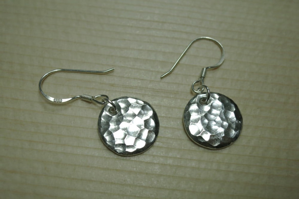 質感系列沖敲純銀耳環 #1 sterling silver earrings 手作飾品 handmade jewelry 第5張的照片