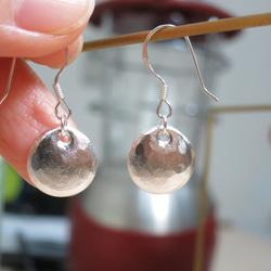 質感系列銼紋純銀耳環 #1 sterling silver earrings 手作飾品 handmade jewelry 第2張的照片