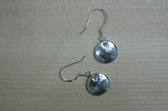 質感系列銼紋純銀耳環 #1 sterling silver earrings 手作飾品 handmade jewelry 第4張的照片