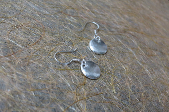質感系列銼紋純銀耳環 #1 sterling silver earrings 手作飾品 handmade jewelry 第5張的照片