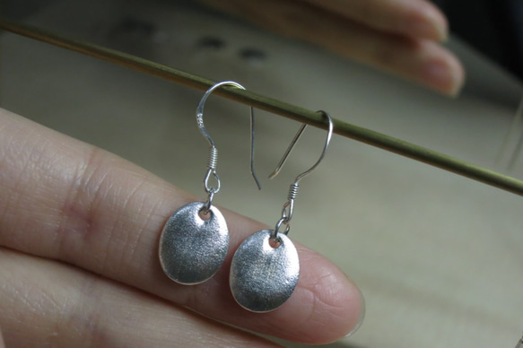 質感系列霧面純銀耳環 #2 sterling silver earrings 手作飾品 handmade jewelry 第2張的照片