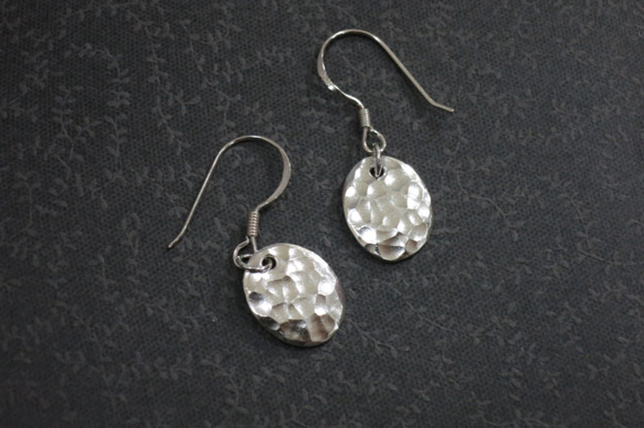 質感系列沖敲純銀耳環 #2 sterling silver earrings 手作飾品 handmade jewelry 第1張的照片